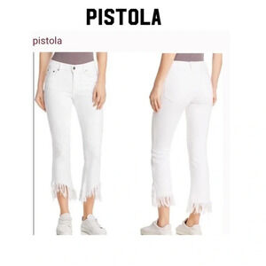 PISTOLA Cropped Frayed Jeans